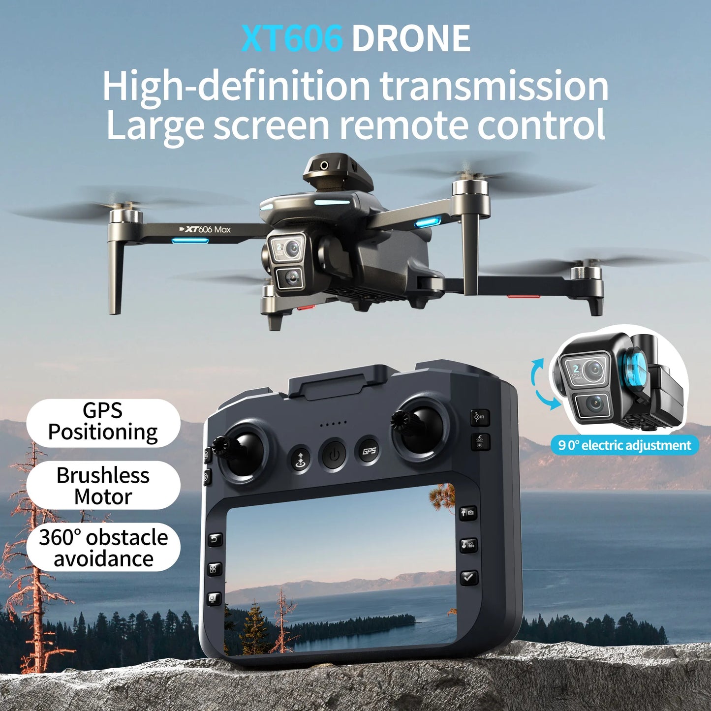 Drone GPS 8K sans fil — double caméra HD, WiFi 5G FPV, évitement d'obstacles, quadricoptère brushless RC