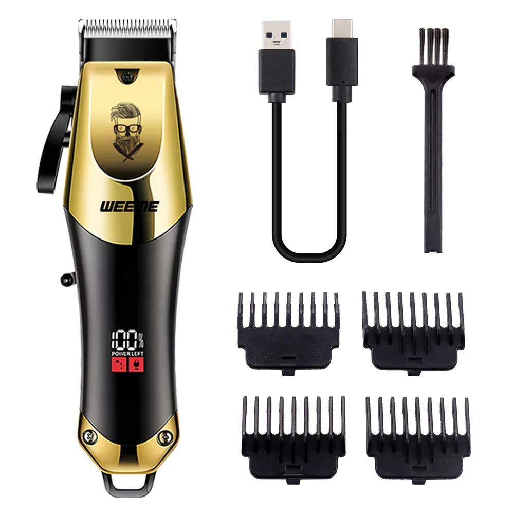 Tondeuse à cheveux électrique vintage pour homme — tondeuse barbe rechargeable, kit nez, cadeau