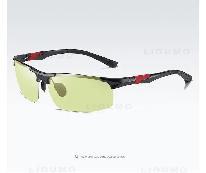 Lunettes de soleil photochromiques sans monture aluminium polarisées — conduite jour et nuit