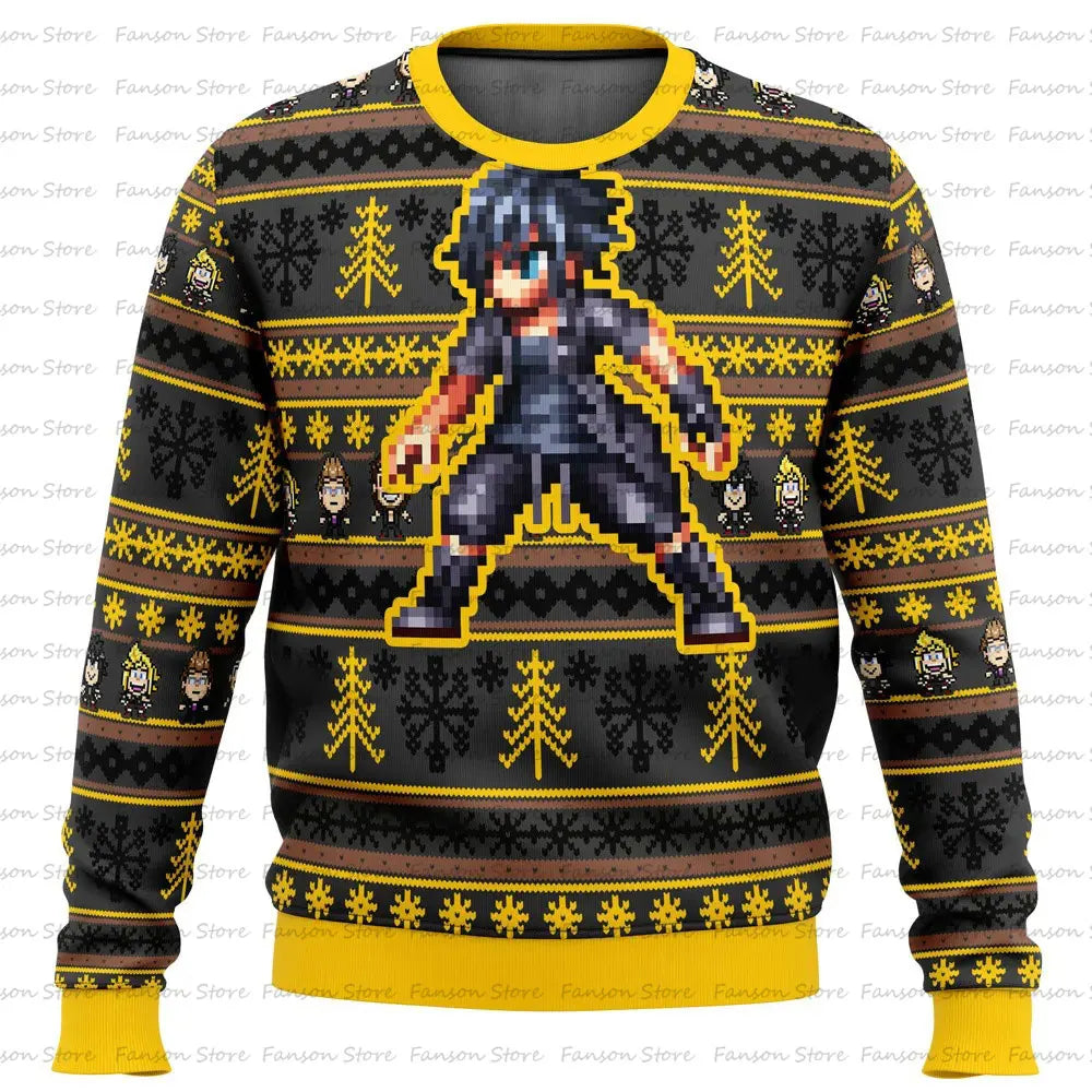 Final Nette-Rib de Navidad Anime Cartoon para hombres y mujeres, Sudadera con capucha para pareja, rib, Y-2025, 7 VII FF7 en-ly, Nueva moda