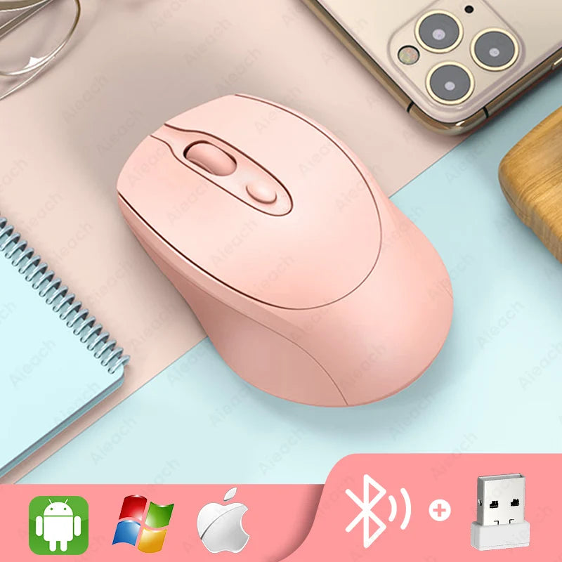 Souris Bluetooth sans fil Portable compacte ergonomique 2.4G USB silencieuse 1600DPI 500mAh Rechargeable pour PC tablette ordinateur Portable MacBook