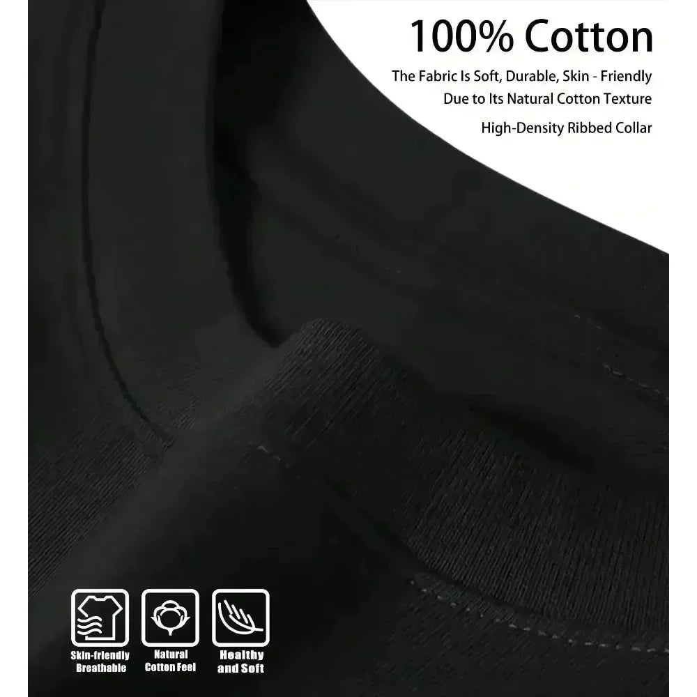 T-shirt décontracté oversize imprimé 100% coton — dessin animé, été 2026, adultes, enfants, Y2K