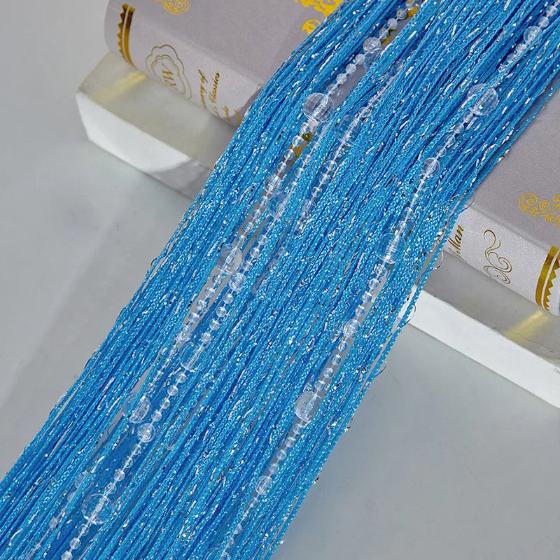 Rideaux à cordes perlées en cristal, 100cm x 200cm, pour salon, porte, mur, fenêtre, écran, gland