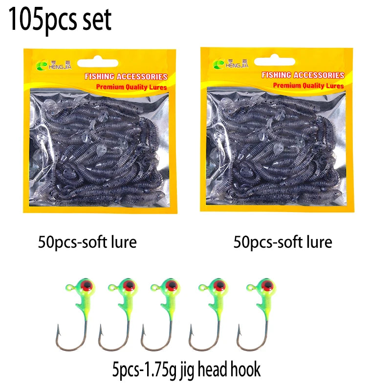 Leurre souple en silicone 4,5 cm avec queue en T — nageur, pêche carpe, black-bass, brochet