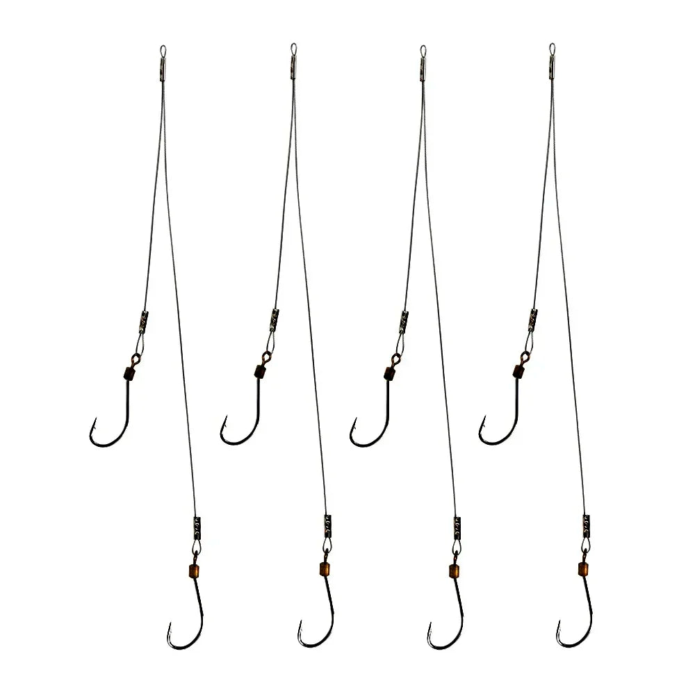 Leader de fil d'acier avec ligne de pêche à percussion, accessoires de pêche, 15/22 cm, 4 pièces