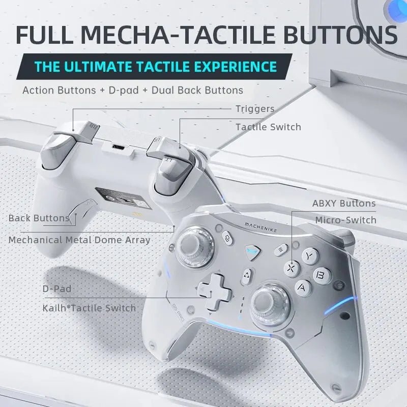 Machenike Wireless Game Controller, G5 Pro Elite, Hall Trigger Joystick, Mecha-Tactile, Lift for Switch, PC, Android, IOS
