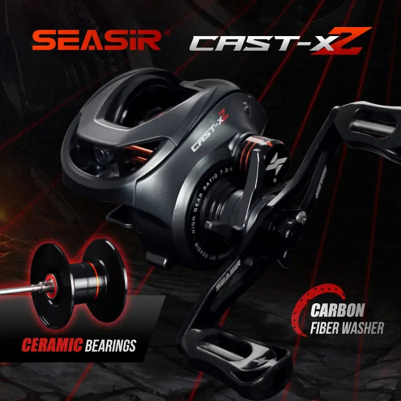 Moulinet Baitcasting SEASIR X2 — Roulement Céramique, Frein N52, 7.3:1