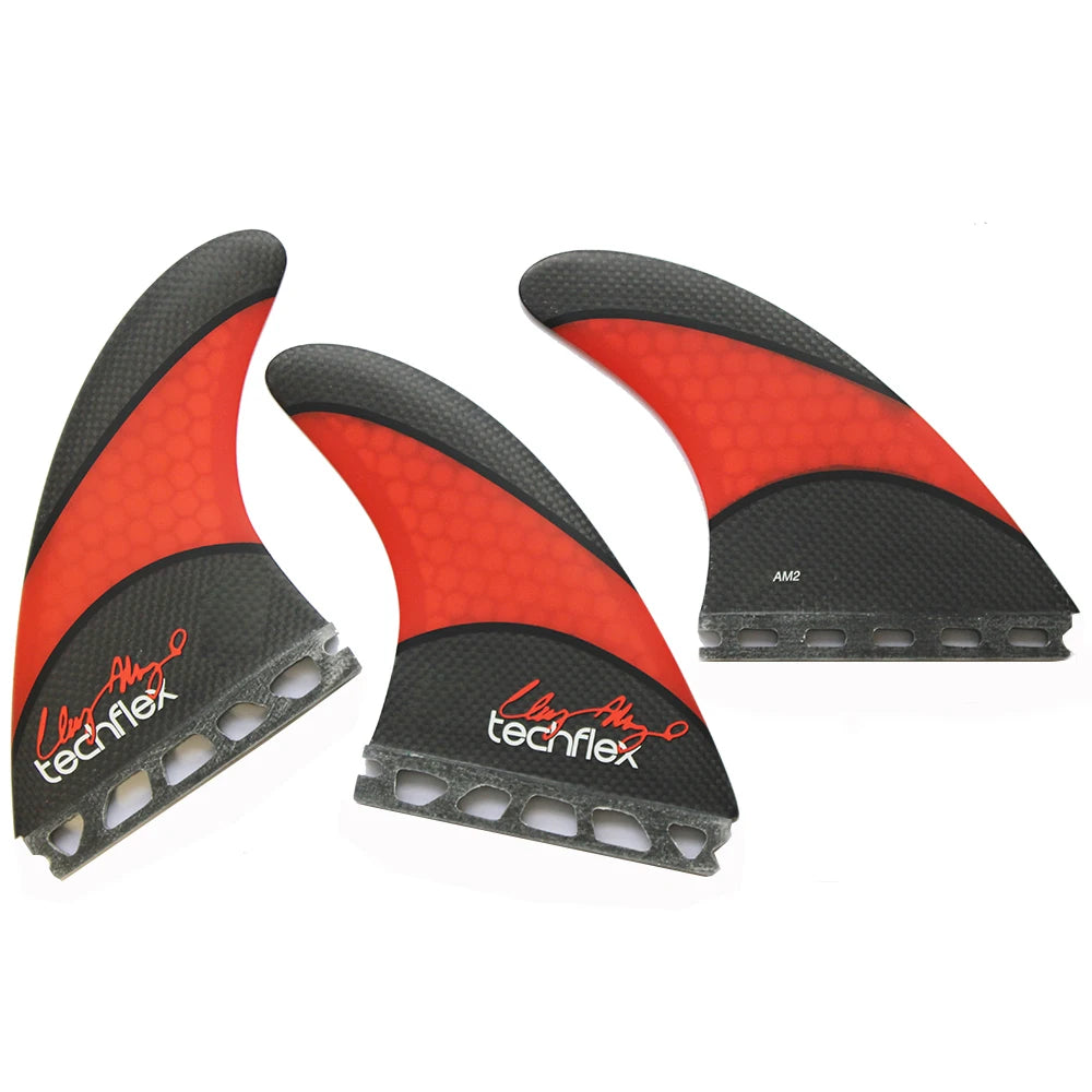 Aletas de propulsor de surf de carbono tipo nido de abeja y aletas de tabla de surf de fibra de vidrio en Surf AM2 DHD Techflex SuperE Rasta FINS Jordy