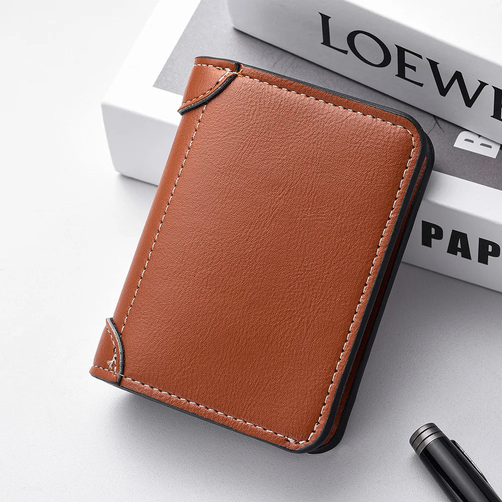 Mini portefeuille Ultra-fin en cuir PU souple pour hommes, 1 pièce, porte-cartes de crédit, court et Vertical, de haute qualité