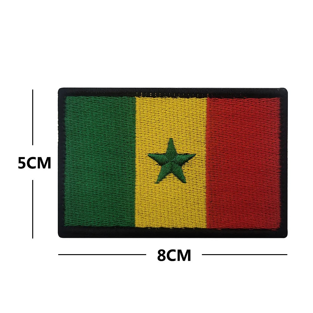 Drapeau d'Afrique 3D Egypte Kenya Algérie Nigeria Angola Tunisie Maroc Soudan Malte Namibie Ghana Mozambique Drapeaux Patchs brodés