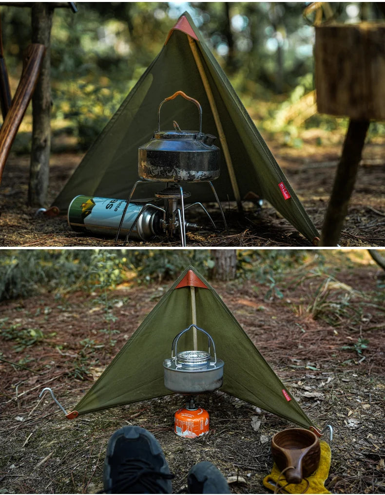 BUSHCRAFT Wind Blocker TC Cotton MINI Windsheild Bushcraft Pare-brise de poêle triangulaire – pour la cuisine en plein air