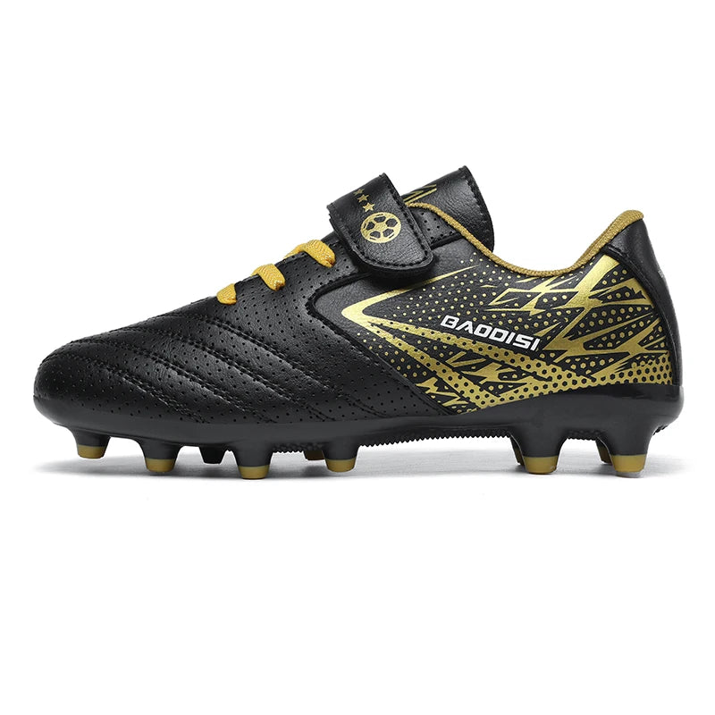 Sxfdneay Chaussures de Football Futsal Enfant Garçon — Cuir Verni, Semelle TPR, Intérieur