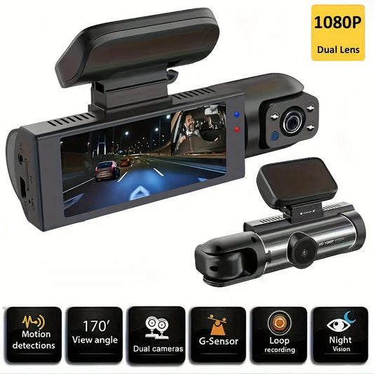Dashcam Double Objectif FHD 1080P Cabine — Mini DVR Boîte Noire Intérieur