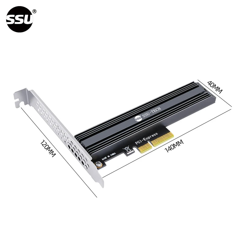 PC de bureau SSU M.2 NVMe SSD vers carte adaptateur PCIe 4.0 64Gbps m-key PCIe 4.0 X4 compatible avec PCI-E 4.0/3.0