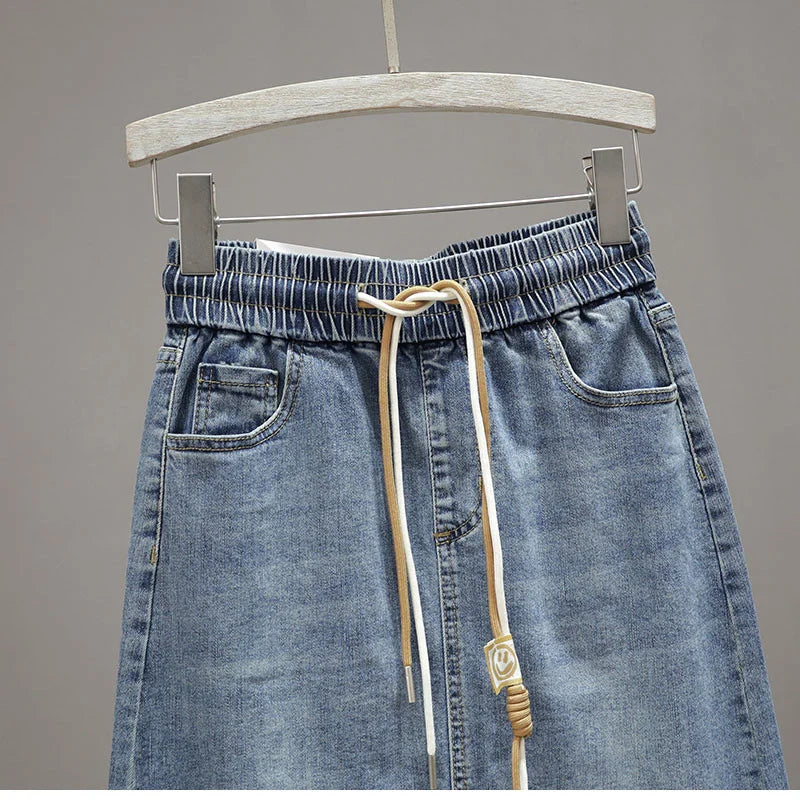 Jupe Longue Denim Femme Grande Taille 5XL — Coreenne Taille Haute A-Ligne