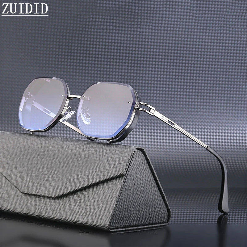 Lunettes de soleil carrées punk pour hommes, nuances rétro, luxe, mode vintage, steampunk, 2023