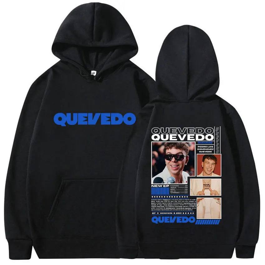 Rapero 2025 Quevedo Buenas Noches Tour Álbum Sudadera Rock Gótico Pop Música Sudaderas Hip Hop Sudadera Con Capucha Y Mangas Largas