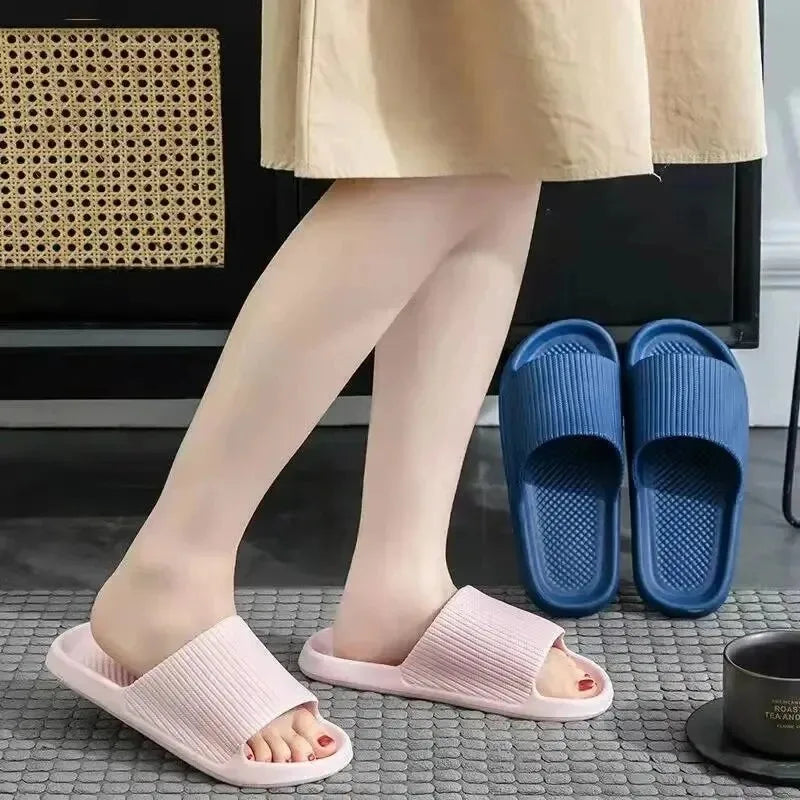 Anti-Slip EVA Shower Slippers with Soft Massaging Sole for Men and Women, Couples, Waterproof, Home, Leisure, Bathroom, Fashion