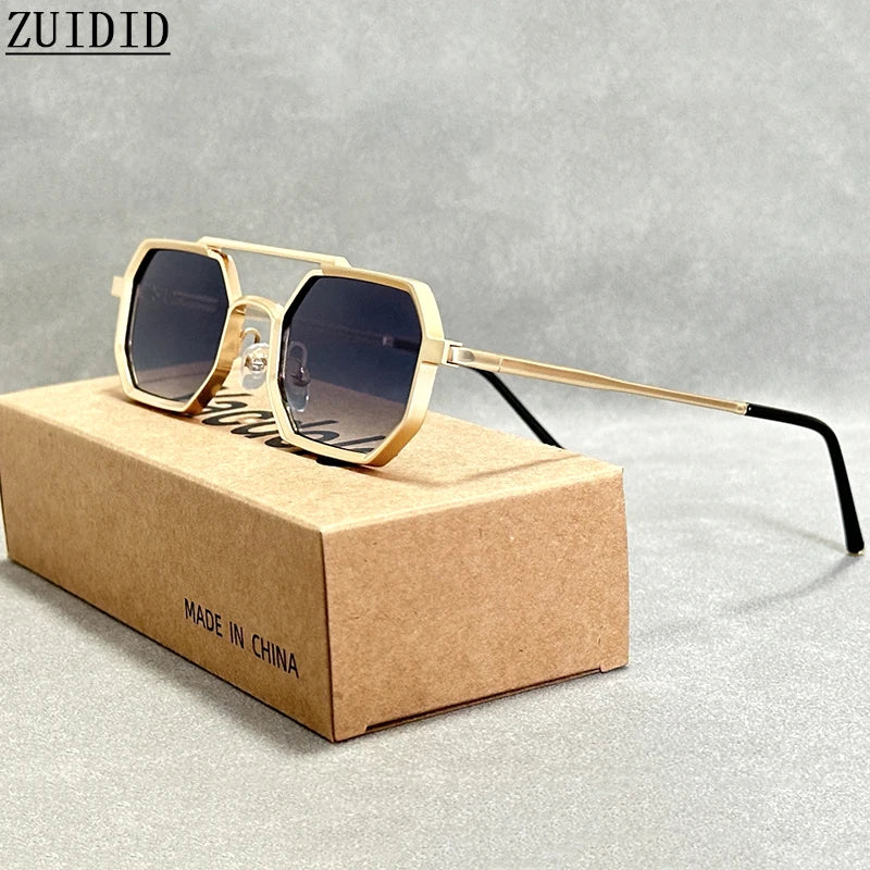 Lunettes de soleil carrées pour hommes Steampunk vintage — femmes, mode, rétro