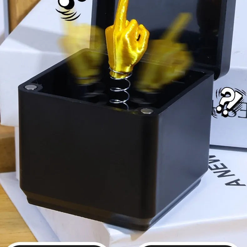 Cadeau de farces de noël intéressant, doigt du milieu dans la boîte, cadeaux créatifs amusants, décoration de bureau, de maison