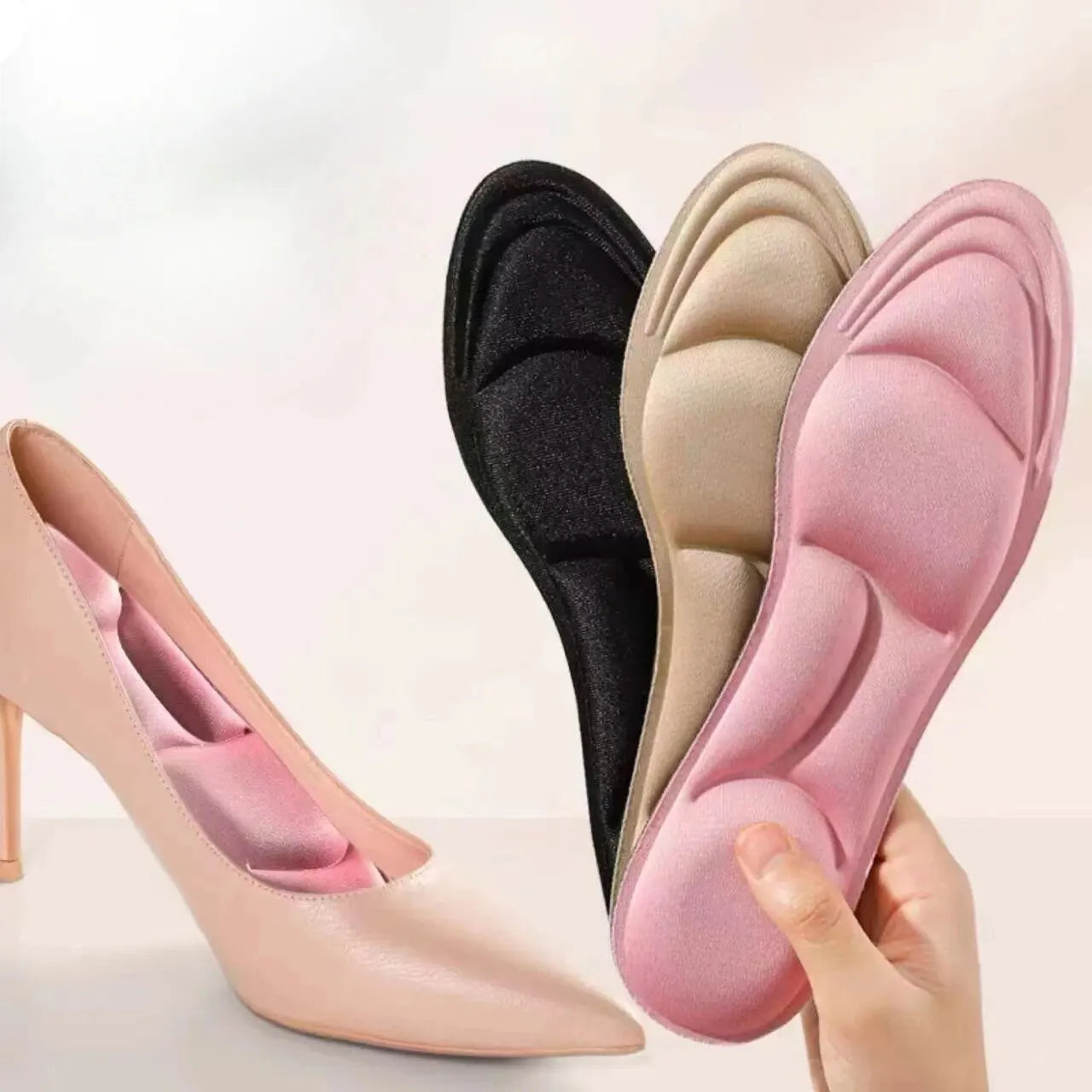 Plantillas deportivas 5D de espuma viscoelástica para masaje, almohadilla transpirable para zapatos de hombres y mujeres, soporte de arco ortopédico, cuidado ortopédico