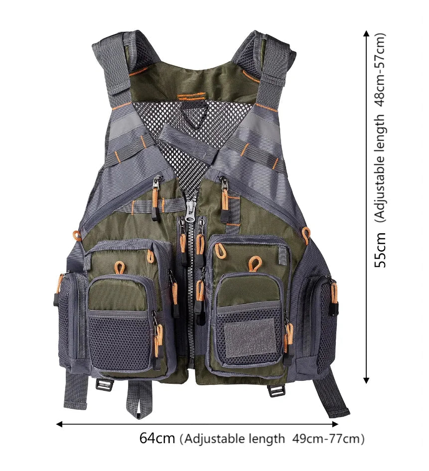 Gilet de pêche respirant, Sports de plein air, alpinisme, randonnée, cyclisme, réglable, pêche à la mouche, natation, matériel de pêche
