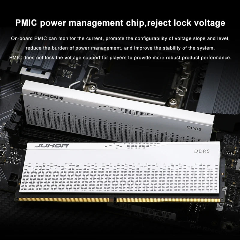 Mémoire RAM DDR5 JUHOR 16 Go 4800 MHz 5600 MHz 6000 MHz pour ordinateur de bureau et jeux