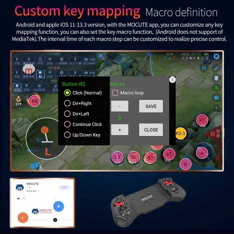 Gamepad for iPhone Android mobile phone control Bluetooth controller trigger Pubg Mobile Joystick game Smartphone Mando game Pad