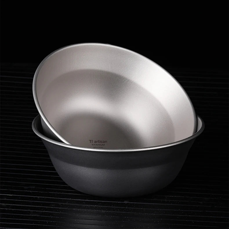 Tiartisan-Filles à repas de camping en titane, assiettes, ustensiles, randonnée en plein air, ultraléger, portable, empilable, plats à salade, ensemble de britware