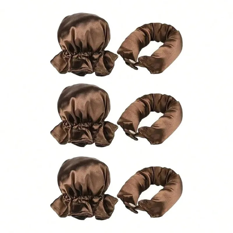 Lot de 2/4/6 pièces : Kit de bouclage sans chaleur en satin, bigoudis doux pour boucles de nuit, pour dormir, pour des boucles sans chaleur, bonnet de nuit pour boucles