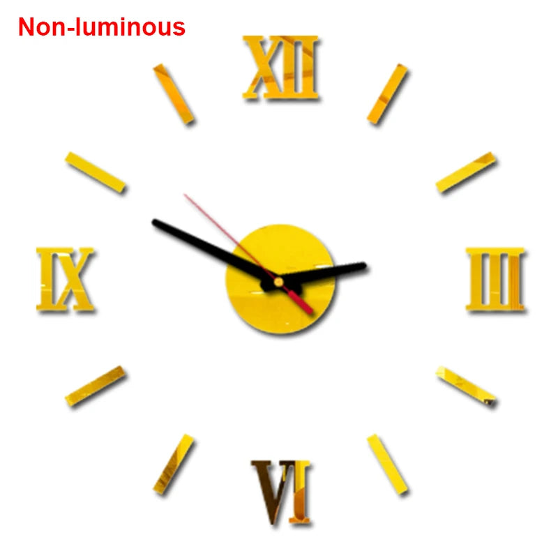 Wall clock DIY Luminous Wall Clock Quartz Watch Acrylic Mirror Stickers Wall Clock Wall Decoration Hot Home Decoration