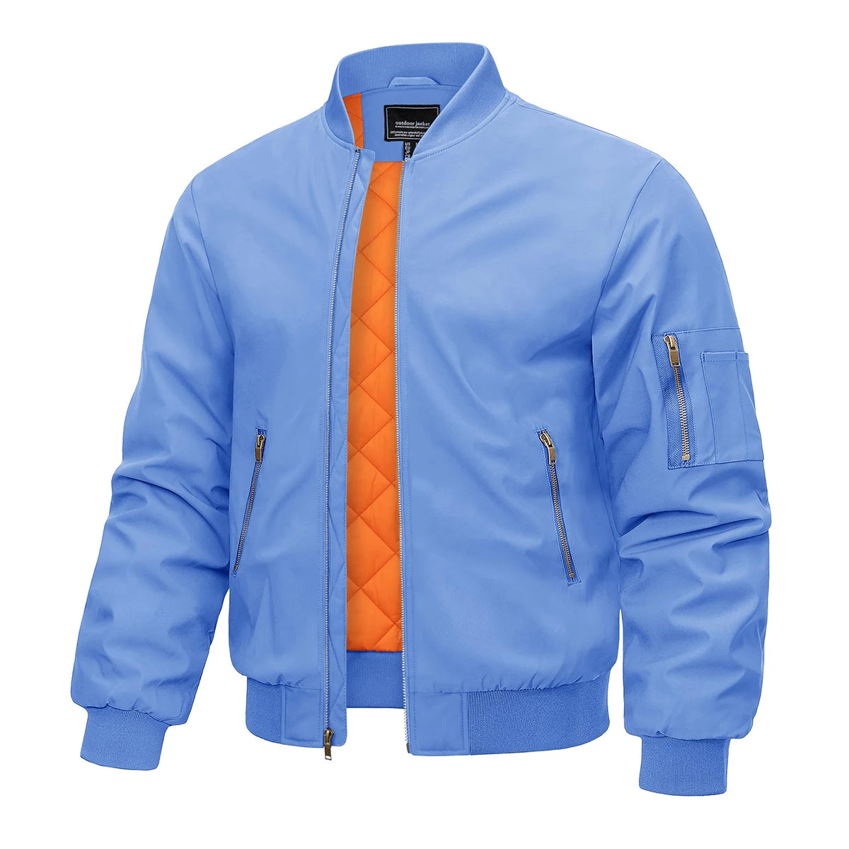 Veste bomber pour hommes — chaud, hiver, rembourré, baseball, pilote, coupe-vent, varsity