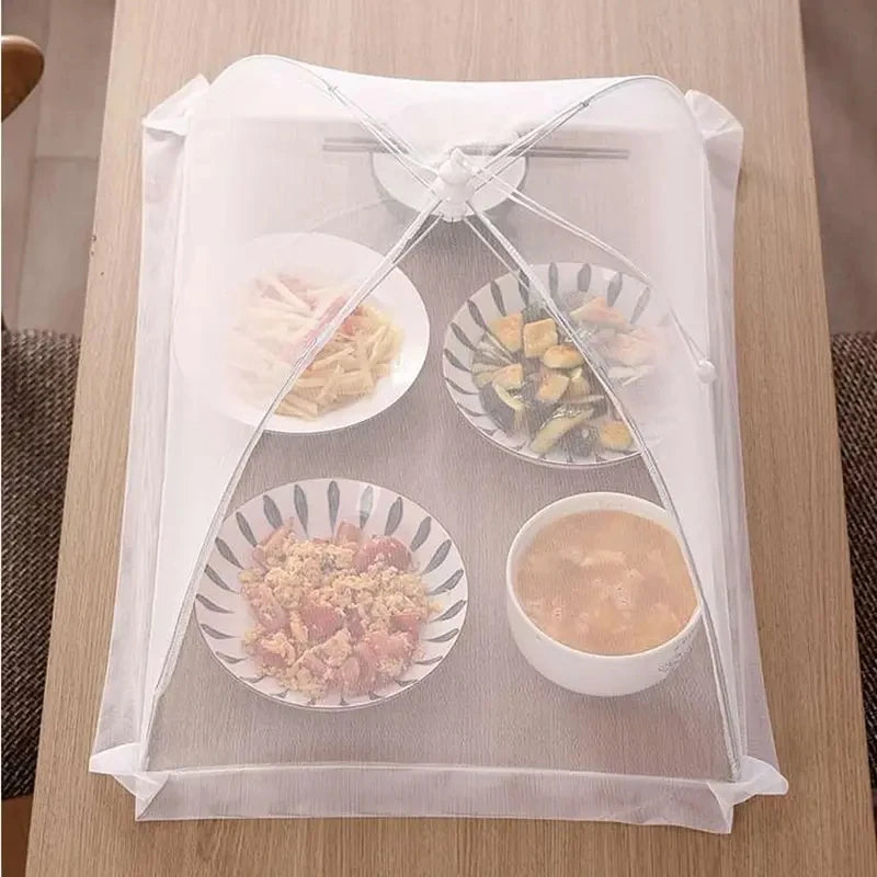 Cubierta de alimentos de malla plegable y lavable, cubierta de mesas anti-insectos, cubierta protectora para platos, accesorios de almacenamiento de cocina para el hogar