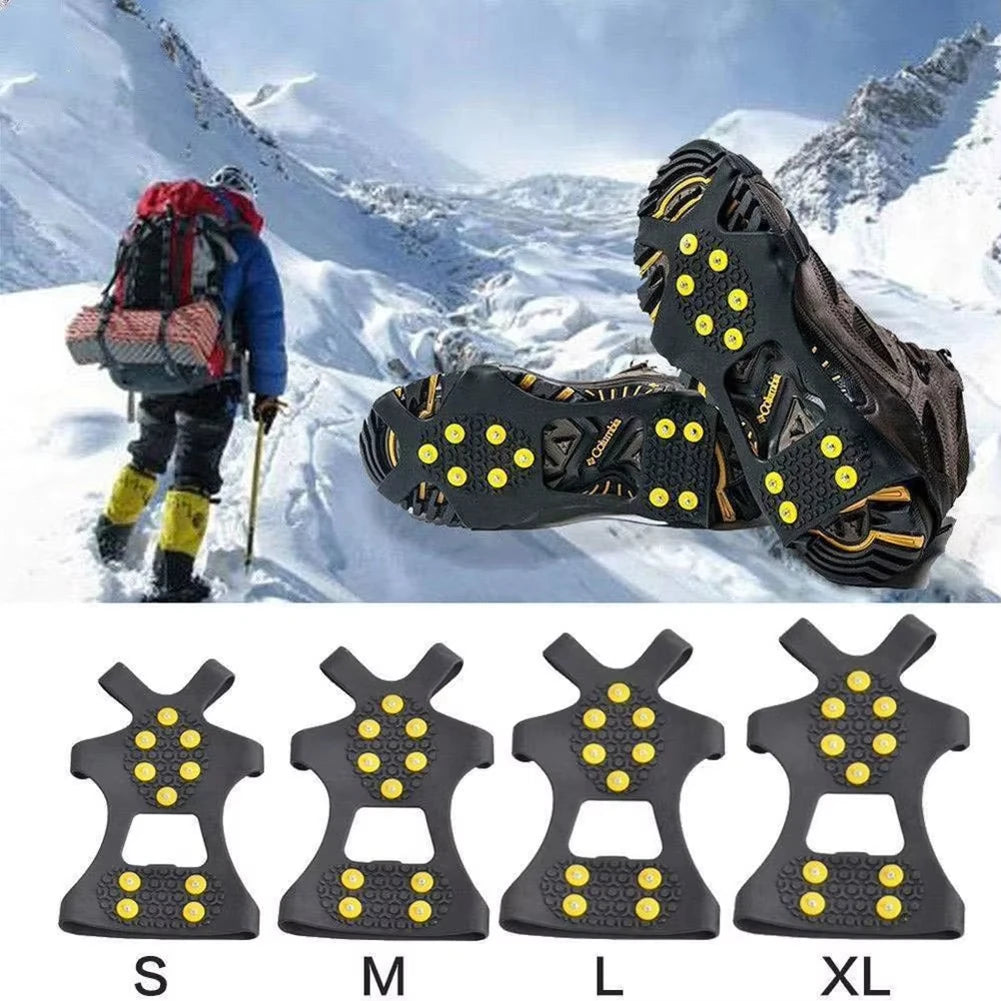 Outdoor Snow Claw Shoe Covers for Men and Women, 10-Tooth Climbing Crampons, Non-Slip Climbing Crampons, Hiking Accessories
