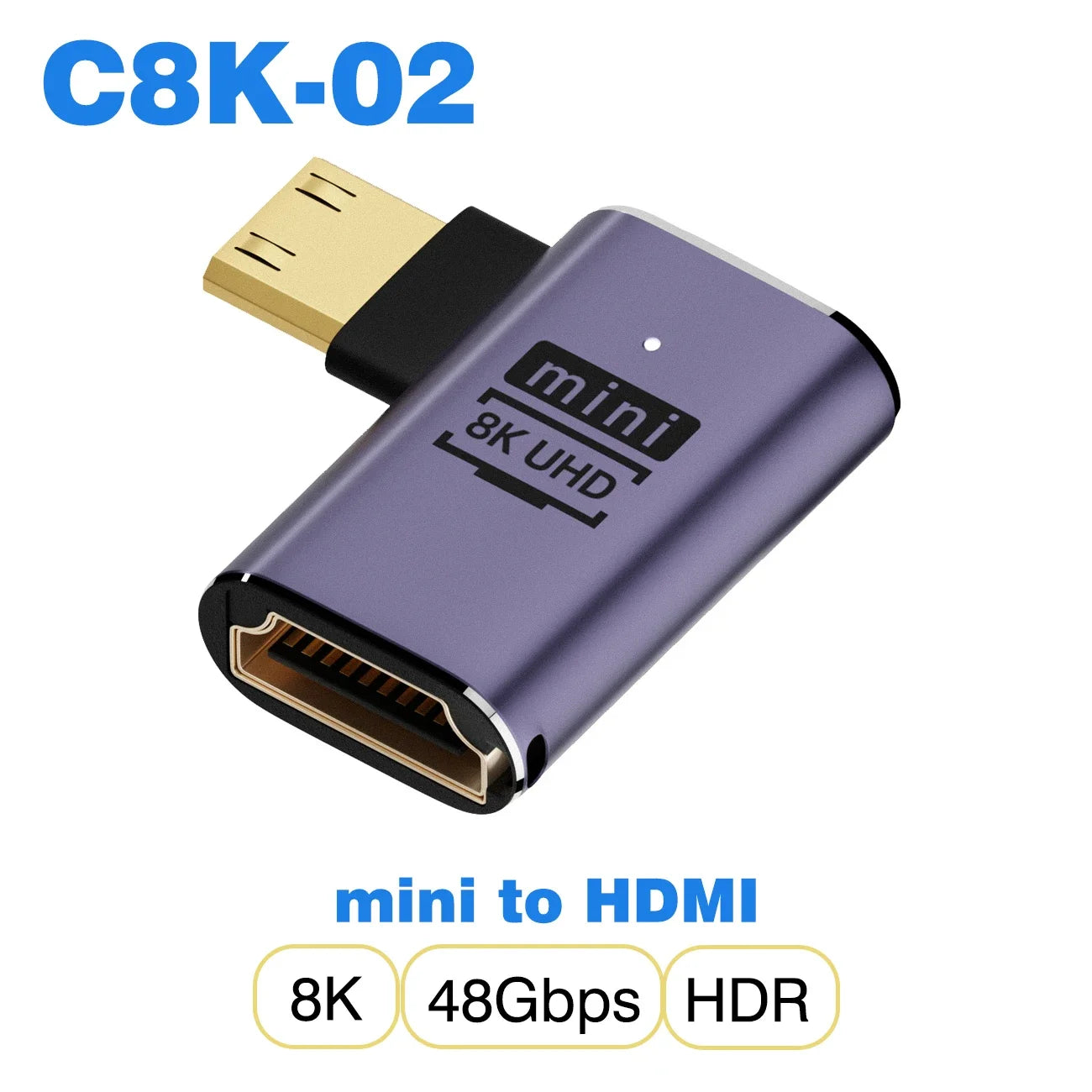 Mini/Micro HDMI to HDMI 2.1 48Gbps 8K60HZ 4K120HZ Converter for Projector HDTV PS4 PS5 Laptop
