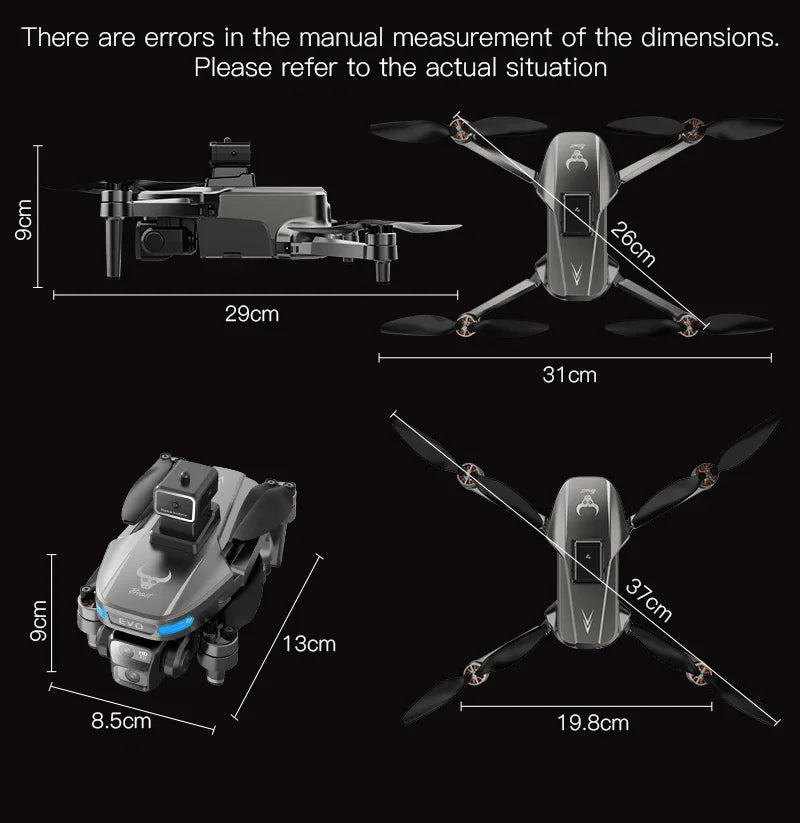 Drone GPS 8K professionnel — évitement d'obstacles, télécommande grand écran, pliable, moteur brushless