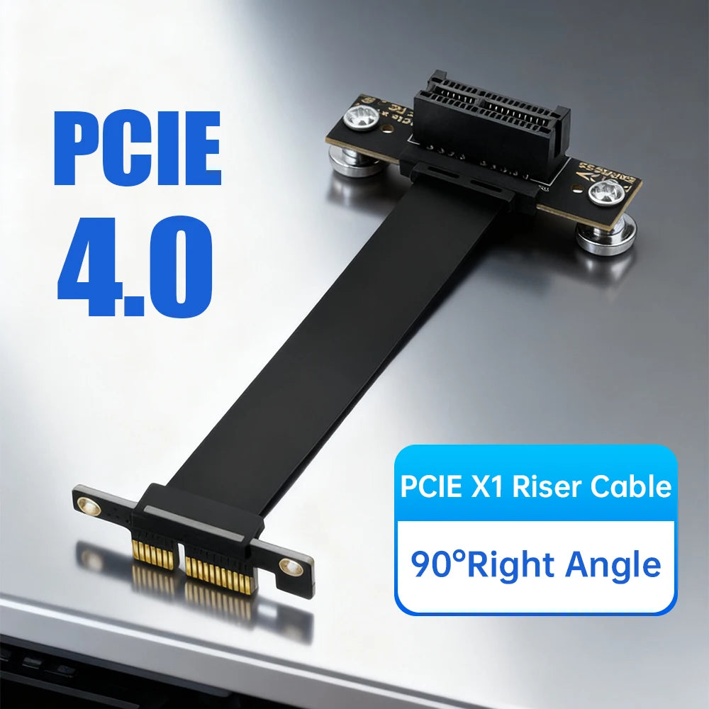 Câble PCIe 4.0 Riser 10cm, carte d'extension Flexible x1 à x1 pour montage GPU Vertical, Mini ITX PC Build Compatible avec PCIe 3.0/2.0