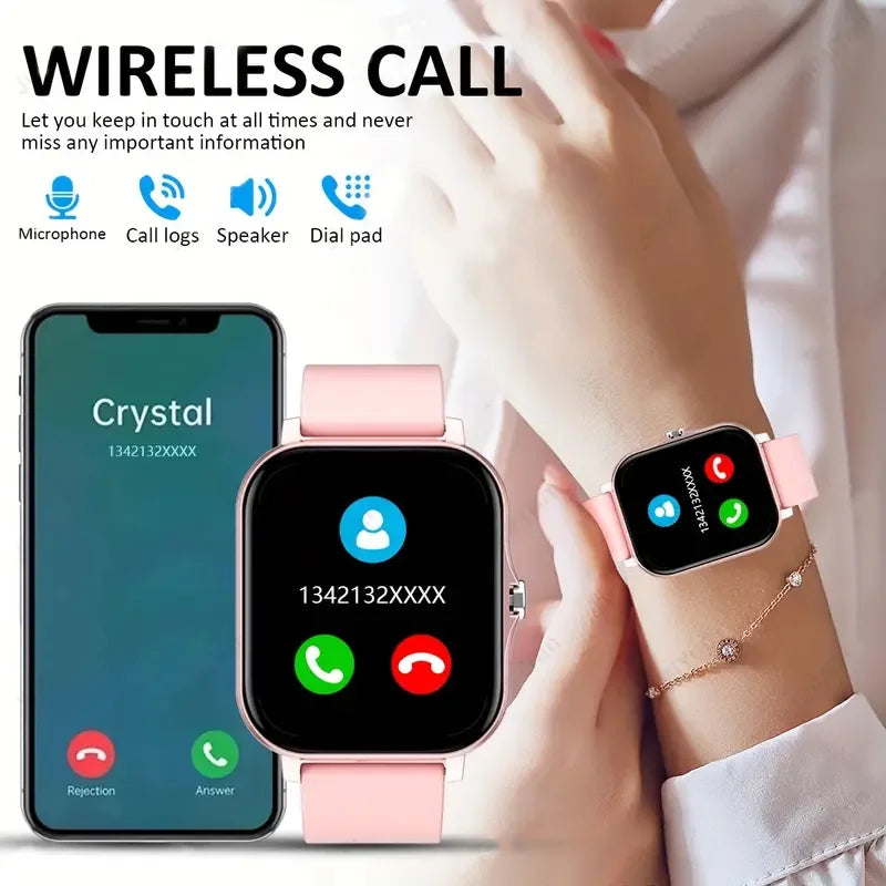Montre Connectée 2025 Bluetooth — Oxygène Pression Artérielle Smartwatch Cadeau