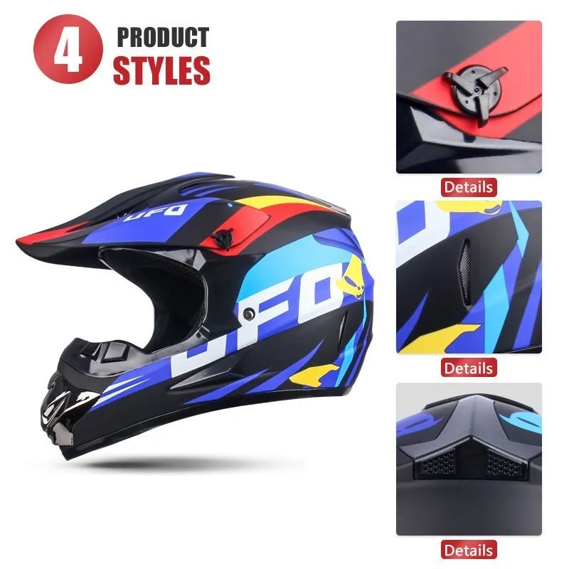 Casque de moto tout-terrain professionnel pour adultes et enfants, casque de moteur de course DOT de descente, cadeau gratuit