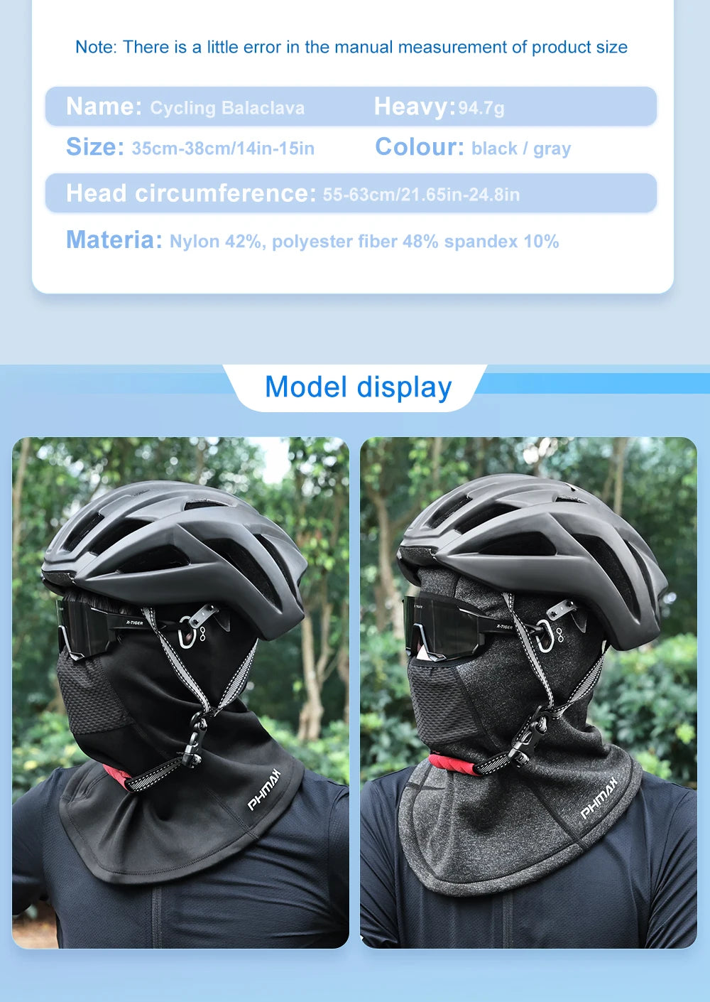 Masque d'équitation moto — protection vent et chaleur, masque complet respirant, cagoule, écharpe