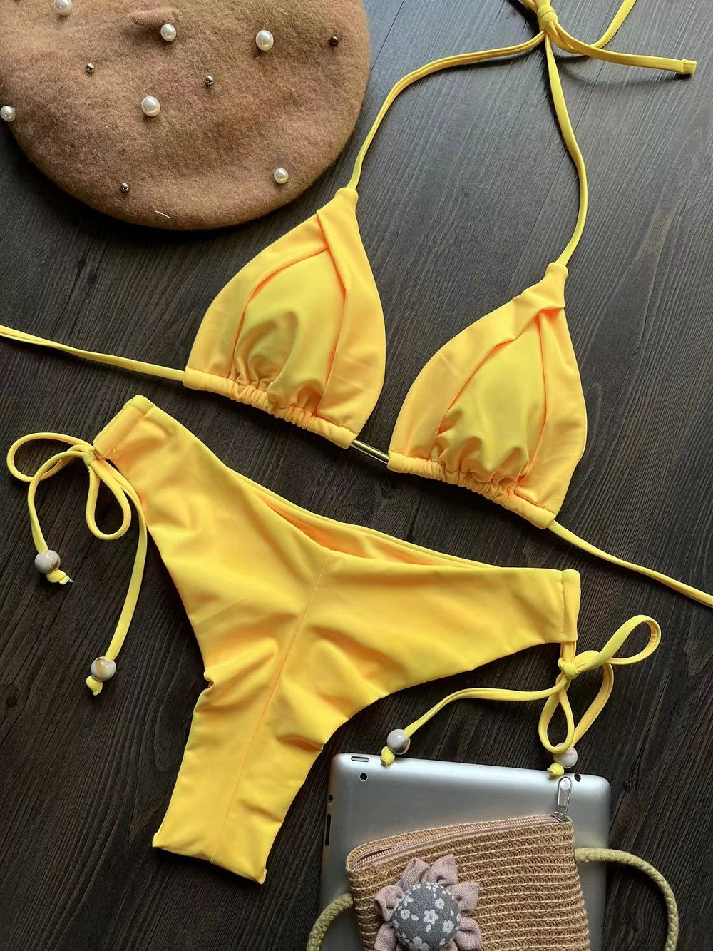 RUOTONGSEPT 2025 nouveau Sexy 13 couleurs Triangle maillot de bain pour femmes brésilien Bikinis maillots de bain Push Up maillot de bain plage Bikini ensemble