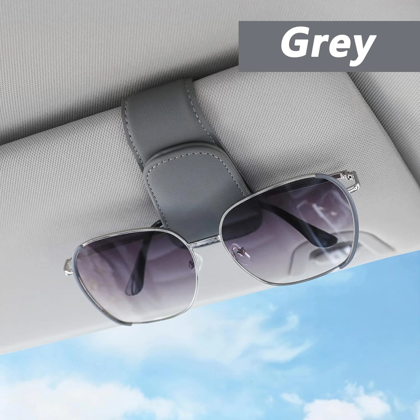 Le support de lunettes de soleil convient aux pare-soleil de voiture, Clip de lunettes de soleil en cuir magnétique et Clip de b