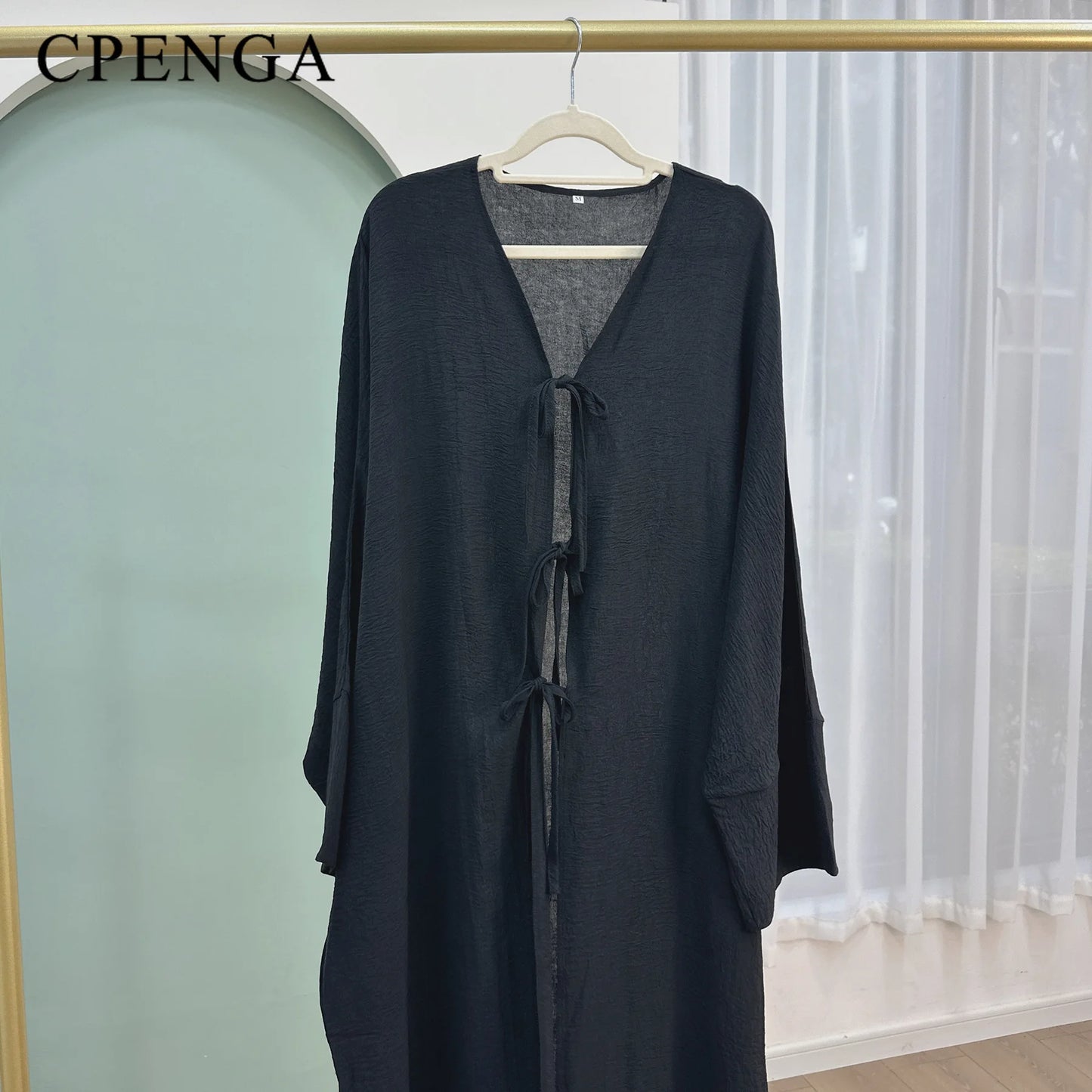 Robe Abaya Ouverte de Luxe pour Femme Musulmane, Cardigan Noir Modeste pour le Ramadan, Arabie Saoudite, Eid Dubaï, Robe de Soirée Islamique, Turquie, Vacances