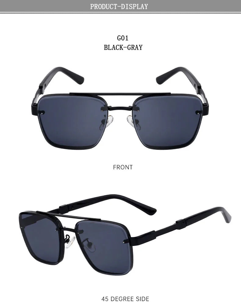 Lunettes de soleil pour hommes vintage carrées — femmes, rétro, mode
