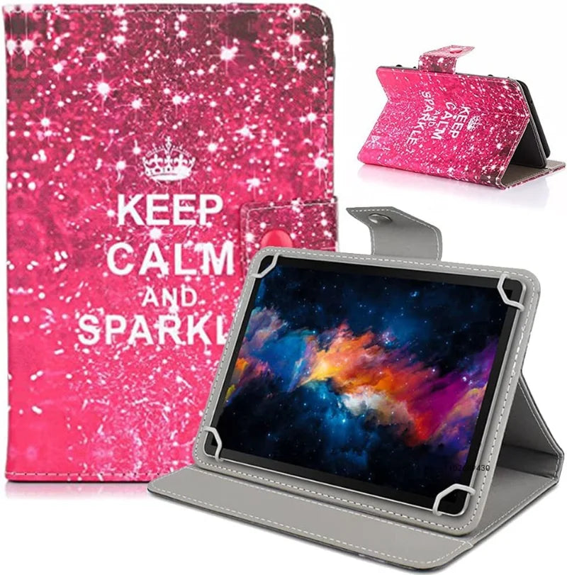 Estuche universal para tableta de 7" 8" 10.1", funda para tableta de 8 pulgadas 10 pulgadas, cubierta de soporte de cuero PET para Android/iOS/Windows de 7-10.5 pulgadas Capa