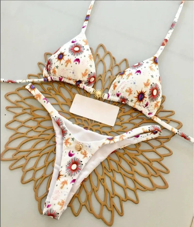 Nouveau Bikini femmes maillot de bain plage vacances maillots de bain imprimé léopard Sexy Bikini ensemble maillots de bain maillot de bain string maillot de bain Biquinis
