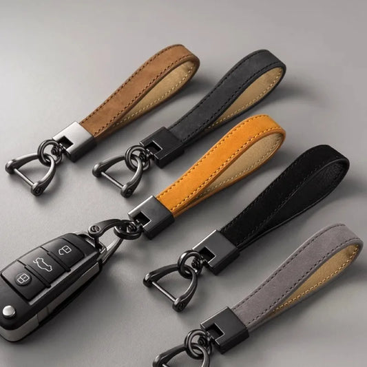 Porte-clés pour hommes et femmes, pendentifs de clé de voiture en cuir de vache avec couche supérieure, porte-clés en cuir véritable, cadeaux d'affaires