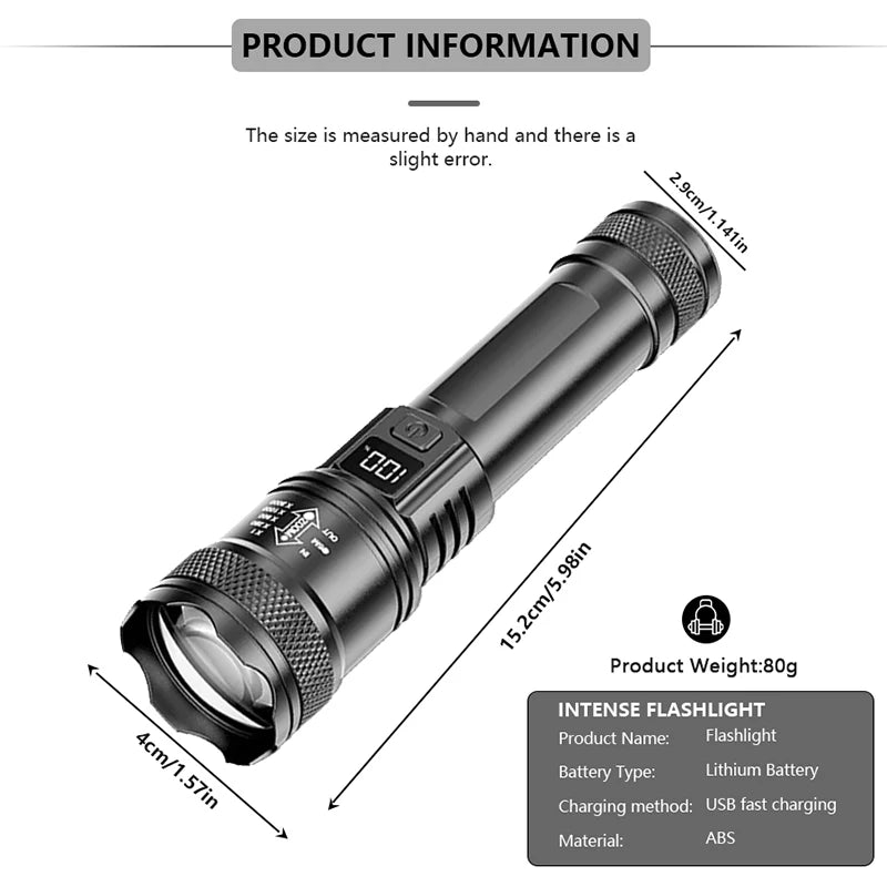 Lampe frontale puissante à LED portable avec capteur, rechargeable par USB, lampe torche frontale pour camping, pêche, lanterne d'urgence