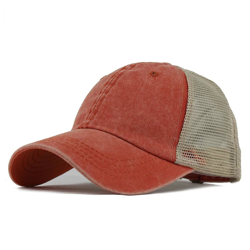Brand Washed Cotton Mesh Cap for Men Women Gorras Snapback Baseball Caps Dad Hat Outdoor Cap