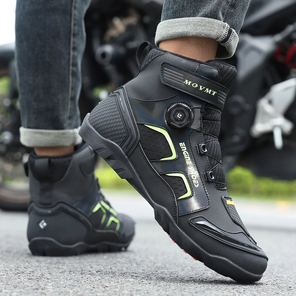 Bottes Moto Homme Cuir Respirantes — Antidérapantes & Résistantes